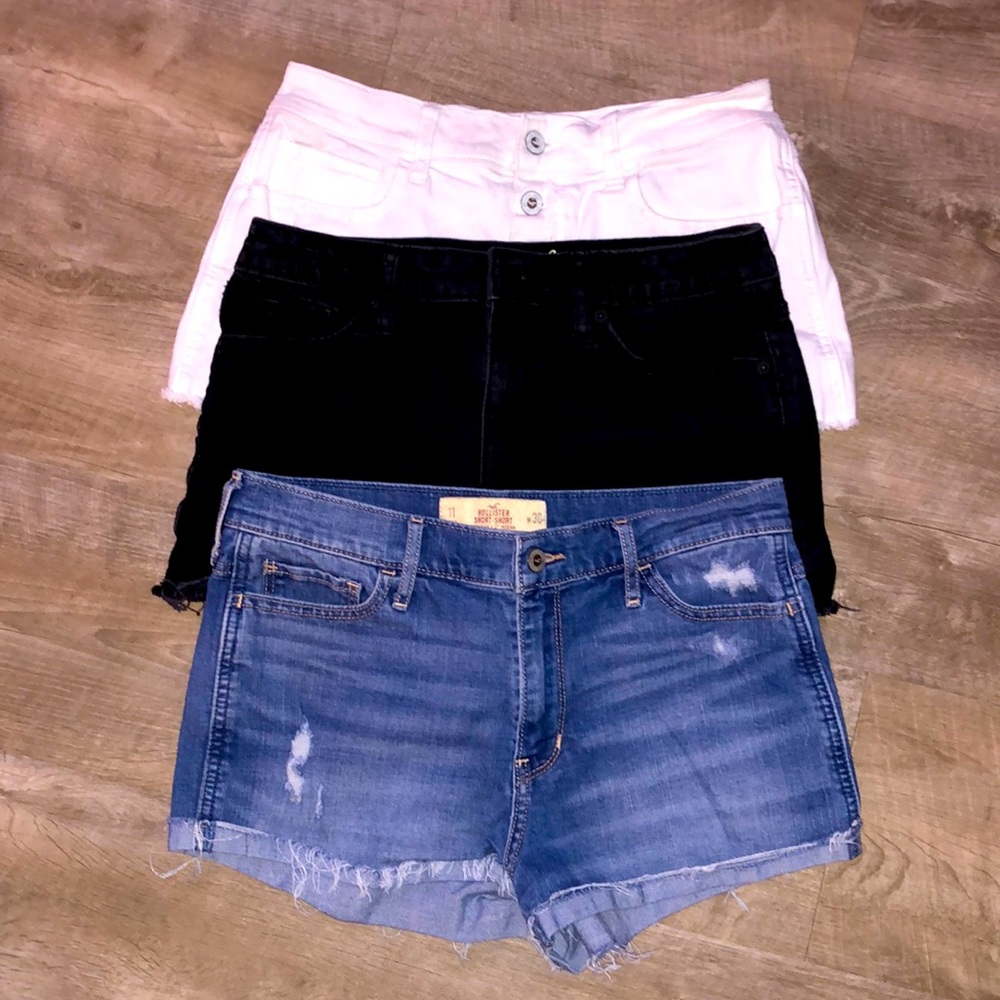 Shorts HOLLISTER denim black white